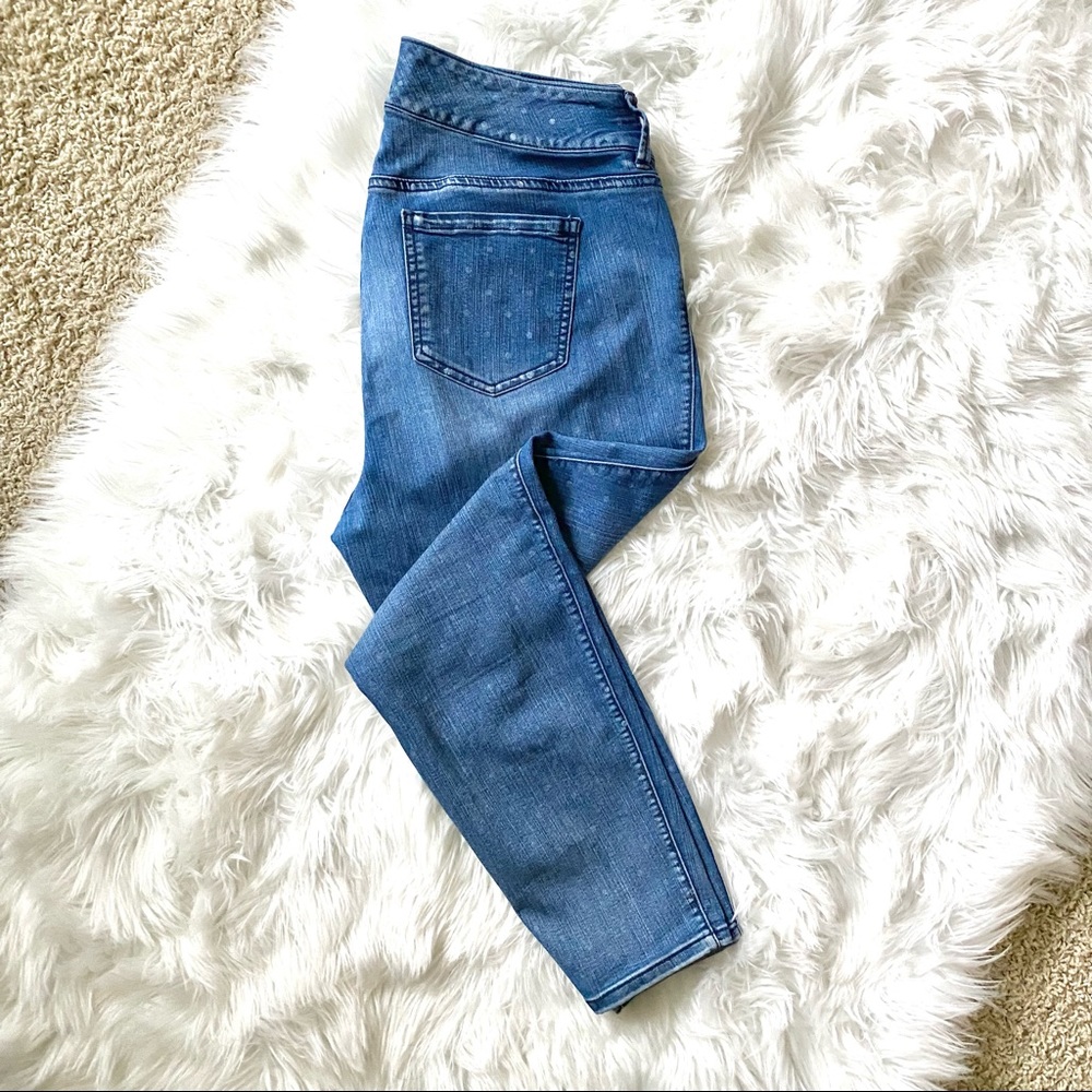 Torrid High Rise Dot Jegging Medium Wash Sz 18R